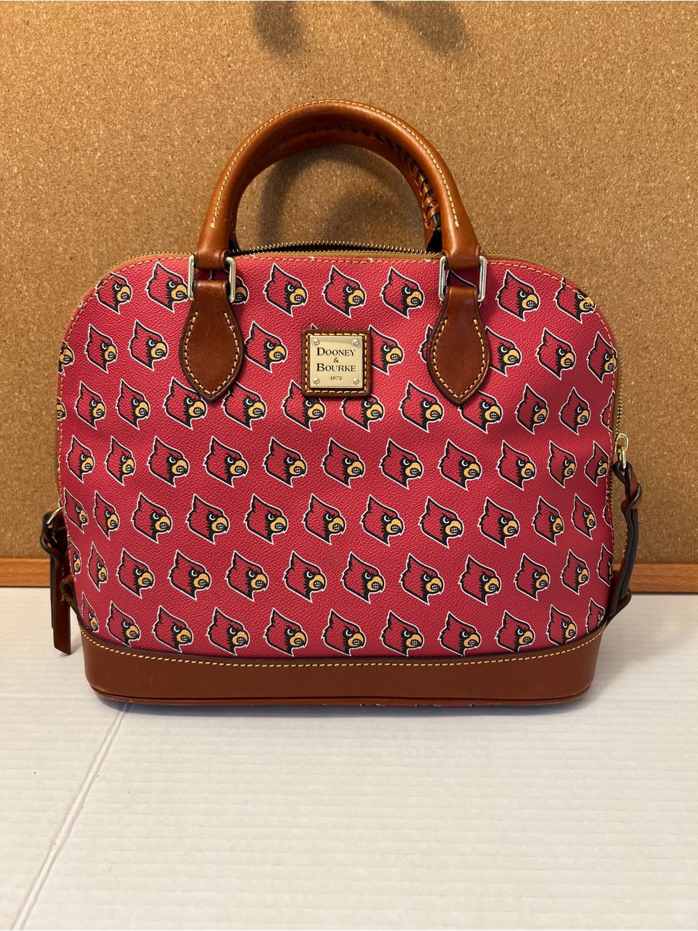 Dooney & Bourke Red Collegiate Pattern Satchel Louisville Cardinals